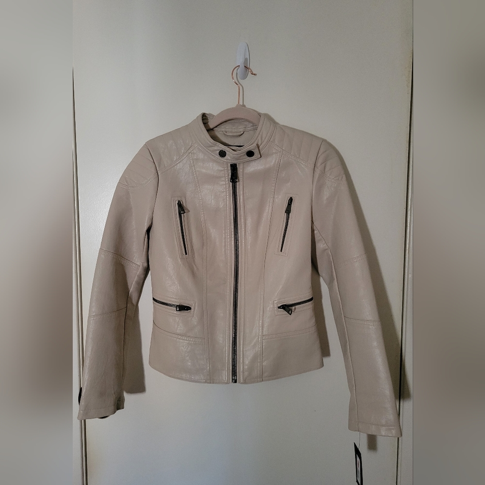 Kenneth cole womens xs faux leather jacket